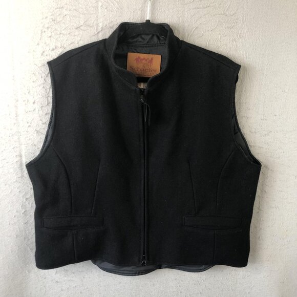 Schaefer Outfitter Vest Mens XL Black Wool Zip Style 905 Western Made in USA - Picture 1 of 16